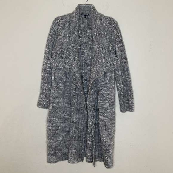 Eileen Fisher Wool Alpaca Blend Chunky Cable Knit Long Oversized Cardigan - Picture 2 of 11